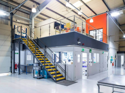 structural steel mezzanine floor in offices